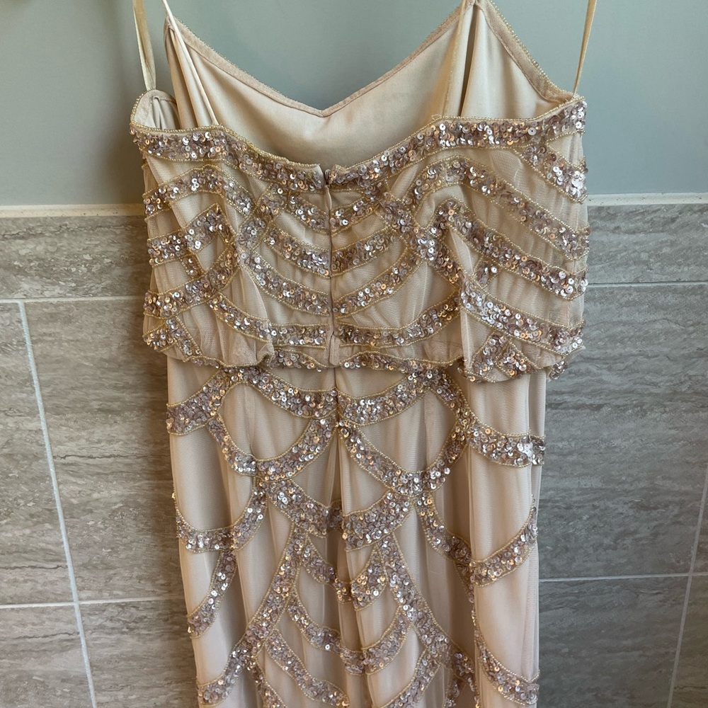 Beautiful tan color cocktail dress.